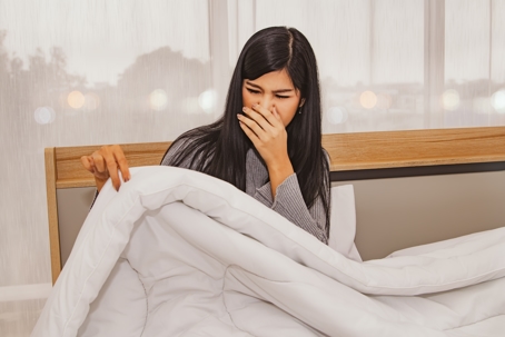 woman and blanket